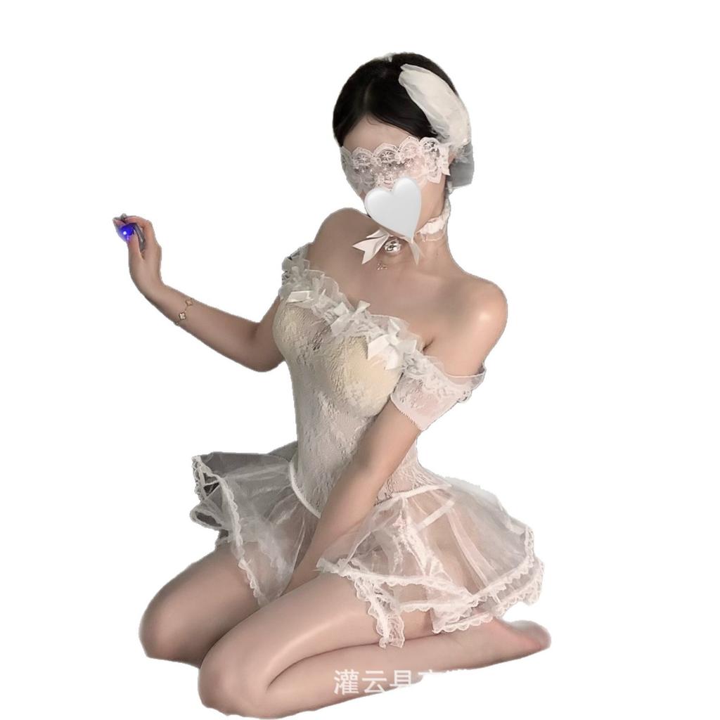 Sexy pure desire erotic underwear love confession perspective tube top net naked hip seduction skirt free women's suit