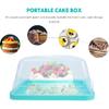 NOLITOY Portable Cake Carrier with Handle, Plastic Cake Container Holder with Lid, 10.02 Inches, Square Cake Cover for Storage and Transport,