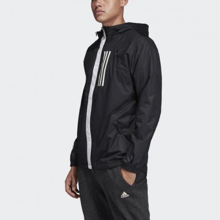 adidas Kurtka treningowa męska z zamkiem błyskawicznym, czarna EK4624