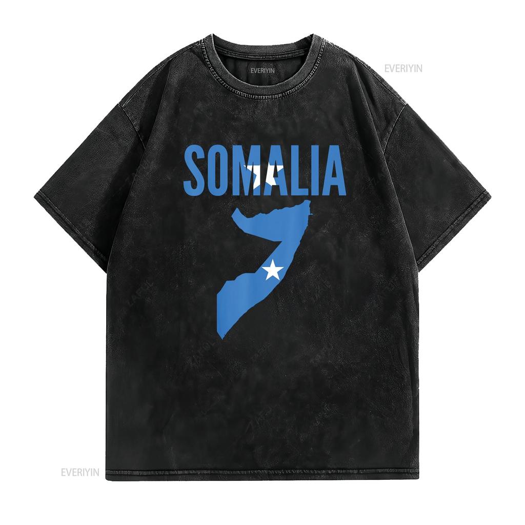 Somali Somalia Country Map Flag T Shirt vintage Washed Casual Breathable Soft homme graphic Stylish streetwear designer clothes