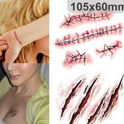 1PCS Halloween Paste Fake Scab Bloody Makeup Halloween Decoration Wound Scary Blood Injury Sticker