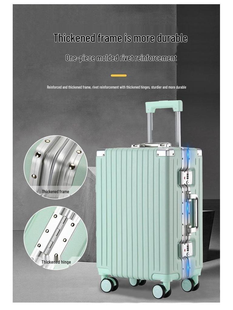 20-Inch Multifunctional Carry-on Suitcase with Durable Aluminum Frame, Rechargeable Feature & Cup Holder
