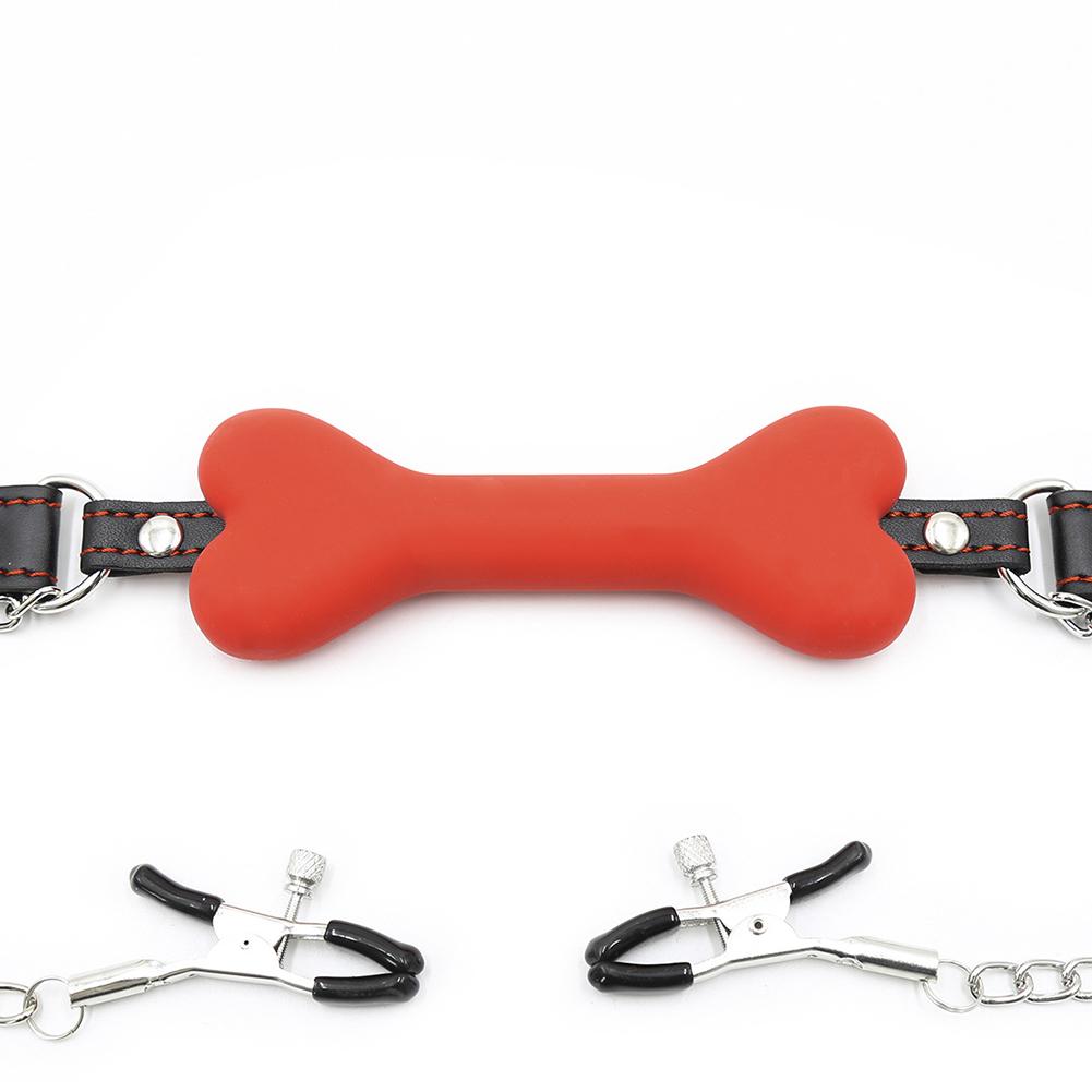 Bondage Restraint Ball Gag SM Chest Harness Breast Clamp Neck Collar for Sex Game