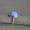 Natural Blue Lace Agate Ring, Round Agate Ring, Gift for Women, Handmade Ring for Her, 925 Sterling Silver Ring, Promise Ring