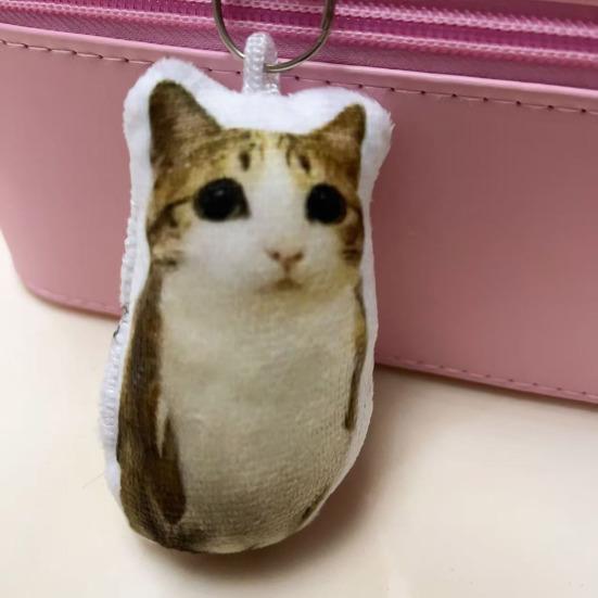 Portachiavi Peluche Attivato dalla Voce Gatto Miao Ciondolo Animale di Peluche Parlante Carino per Borse Zaini Regalo Divertente per Bambini Studenti