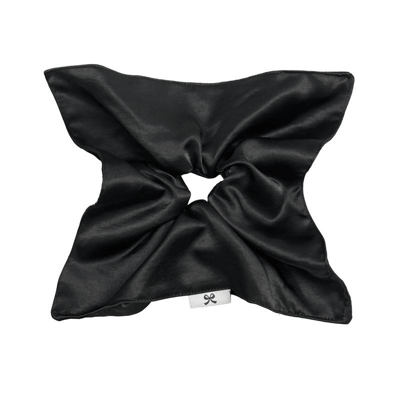 Summer Satin Square Scarf with Large Intestine-shaped Hairpin for Women, New Style Square Windmill Hair Tie, Thick Intestine-shaped Hair String