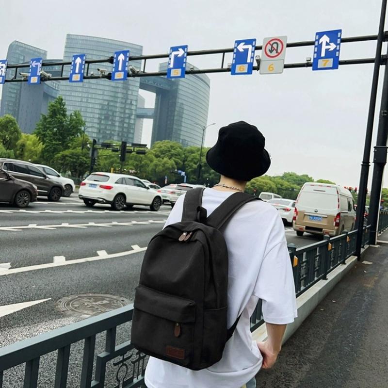 Leisure Out Canvas Backpack Large Capacity New Men's School Bag Outdoor Travel Oxford Cloth Men's and Women's Backpack Travel
