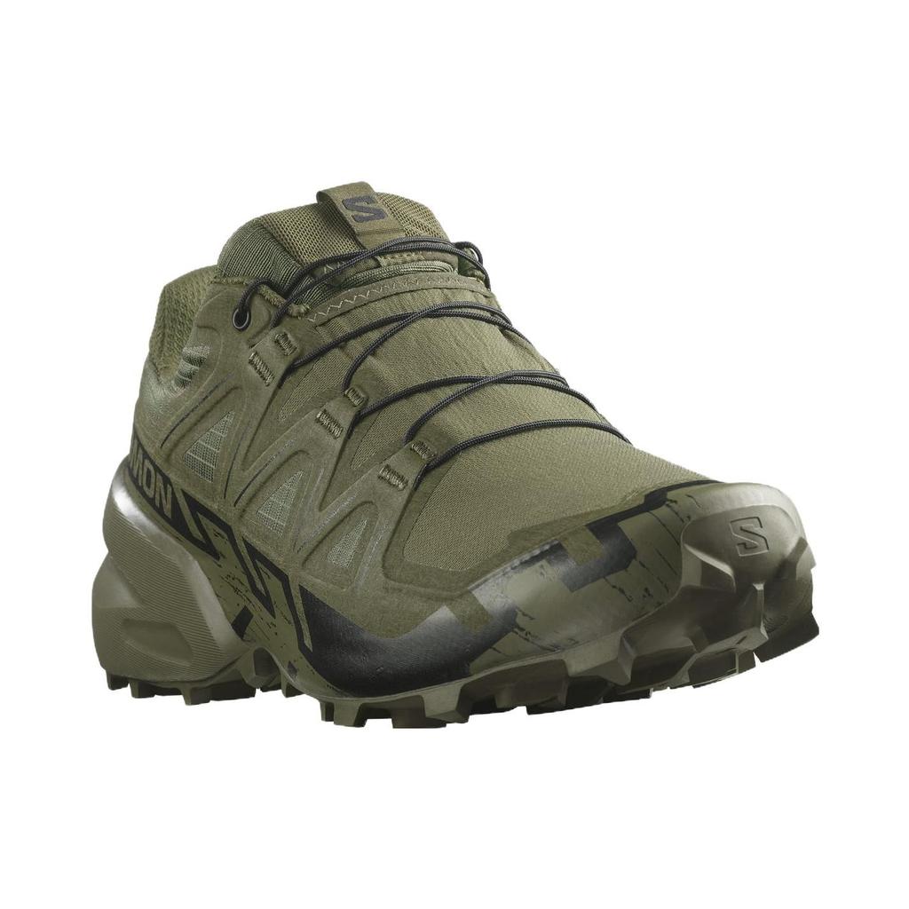 SALOMON Speedcross 6 Round Toe Non-Slip Durable Low-Top Running Shoes Unisex Running Shoes Army-Green 471612