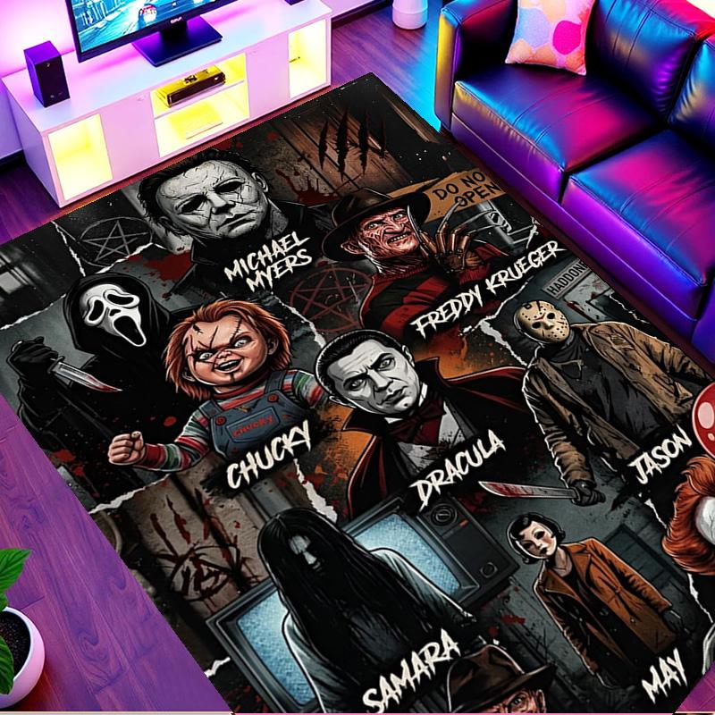 Bride of Chucky Print Rug, Washable Floor Carpet, For Entryway Dorm Laundry Room Office Study, Home Decor Birthday Christmas Gift