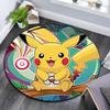Pikachu,Round Area Rug,Carpet Rug for Living Room Bedroom Sofa Playroom Decor,Non-slip Floor Mat