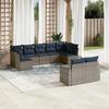 VidaXL Garden Lounge Set with Cushions 9 Pcs, Patio Sofas, Furniture Set, Outdoor Terrace Furniture, Grey 3219411