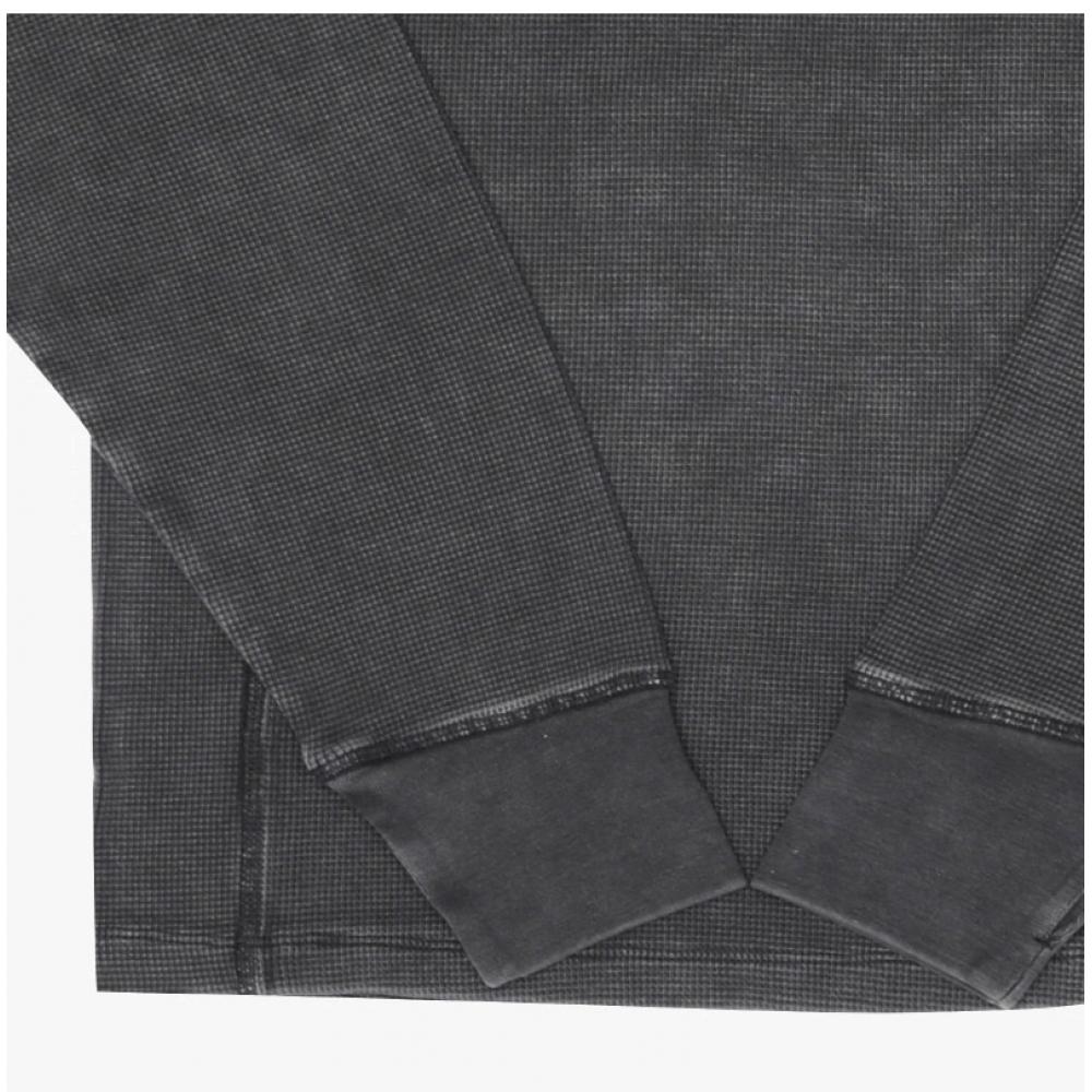 Enthiastudio Thermal Washed Black Unisex Long Sleeve Tee Es2260wb