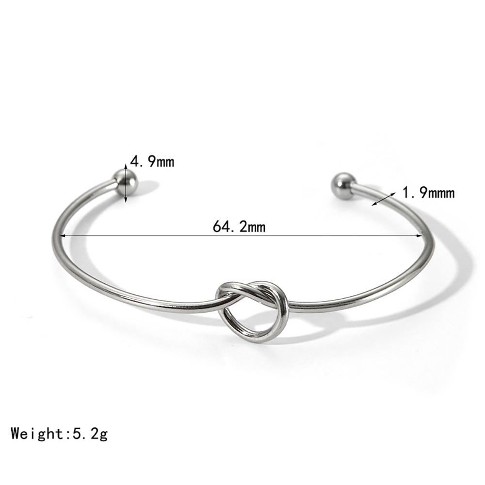 Stainless Steel Minimalist Knotted Bangle Bracelet 2024 Fashion Waterproof Unusual Trendy Textured Jewelry Accessories