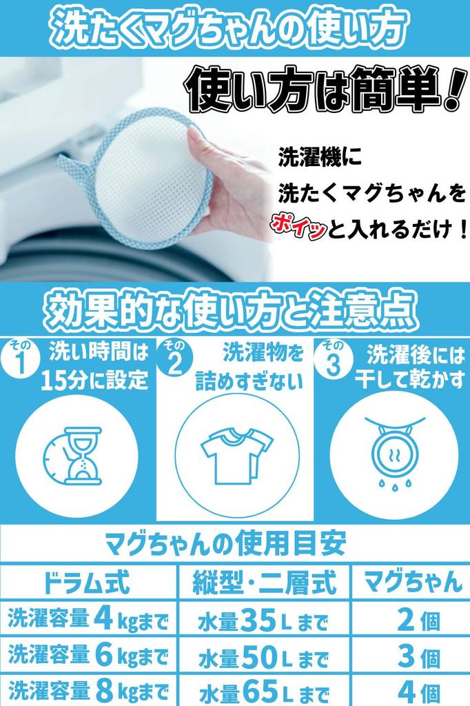 Laundry Set with Magnesium Laundry Supplies [Authorized Manufacturer] Mag-chan (Blue, Pink) Instructions, Granules,