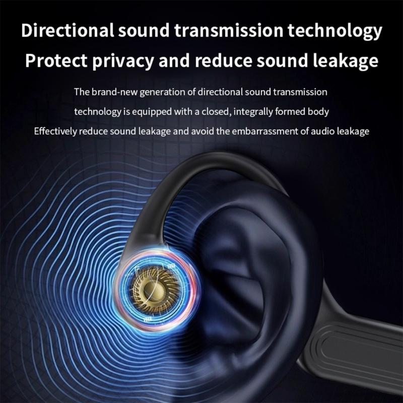 Wireless Open Ear Headphone Bone Conductions Technology Sweatproof Lightweight 8 Hour Battery for Outdoor Activities
