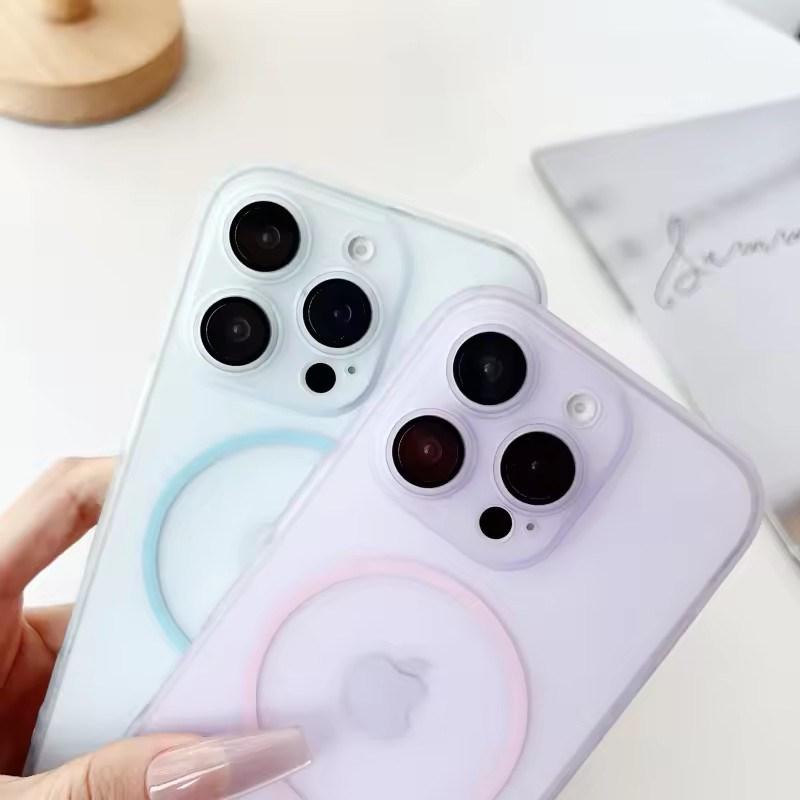 Luxury Ultra Thin Magsafe Wireless Charging Magnetic Case For iPhone 16 15 14 13 12 Pro Max Plus 16E Clear Matte Silicone Soft Cover
