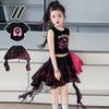 Jazz Children Dance Costume Streetwear T-shirt Plaid Skirt Set Fashion Y2k Outfits Suit  Stage
