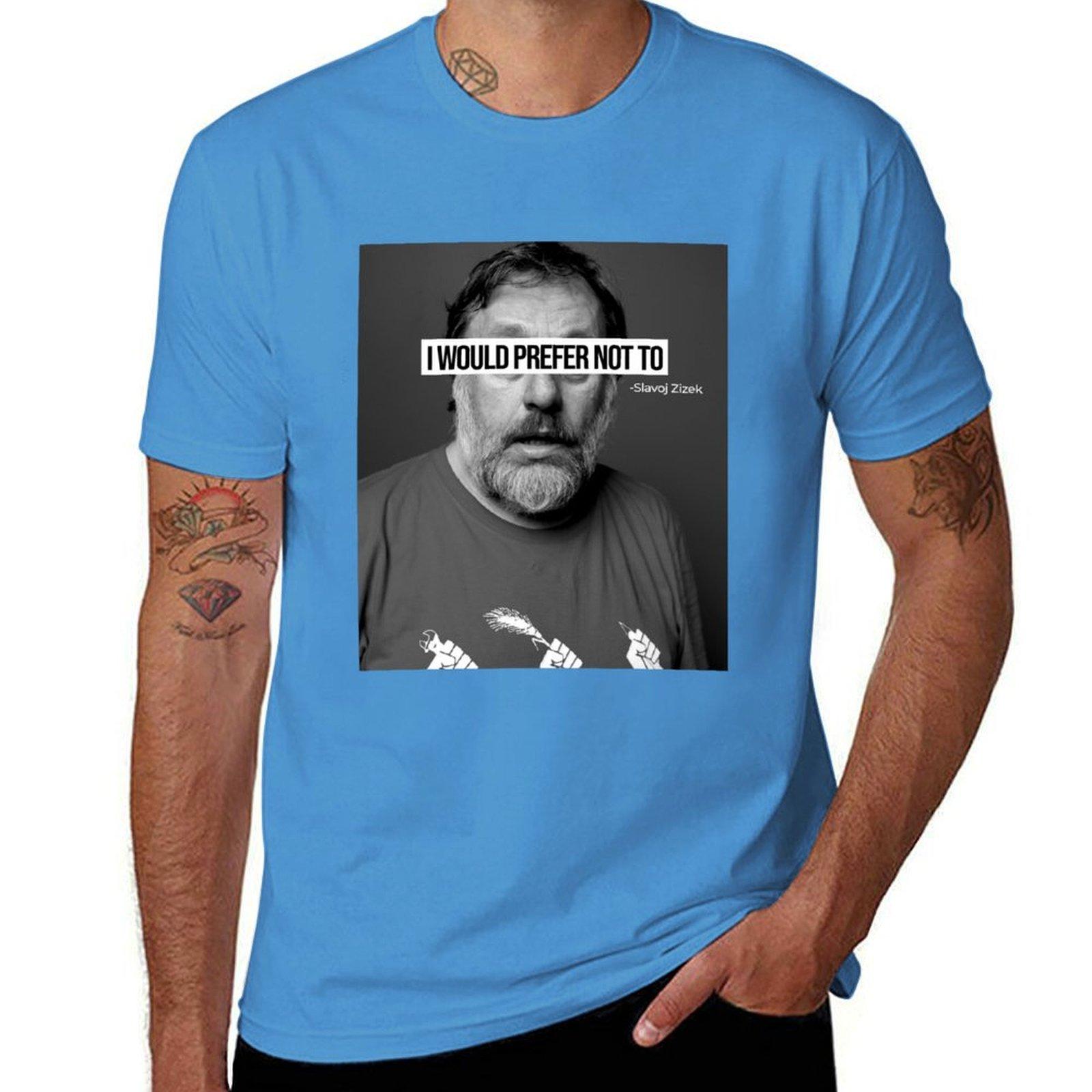 Славой Жижек ( Я бы предпочел не ) Футболка для спортивных фанатов одежда с аниме на заказ винтажная футболка для мужчин S