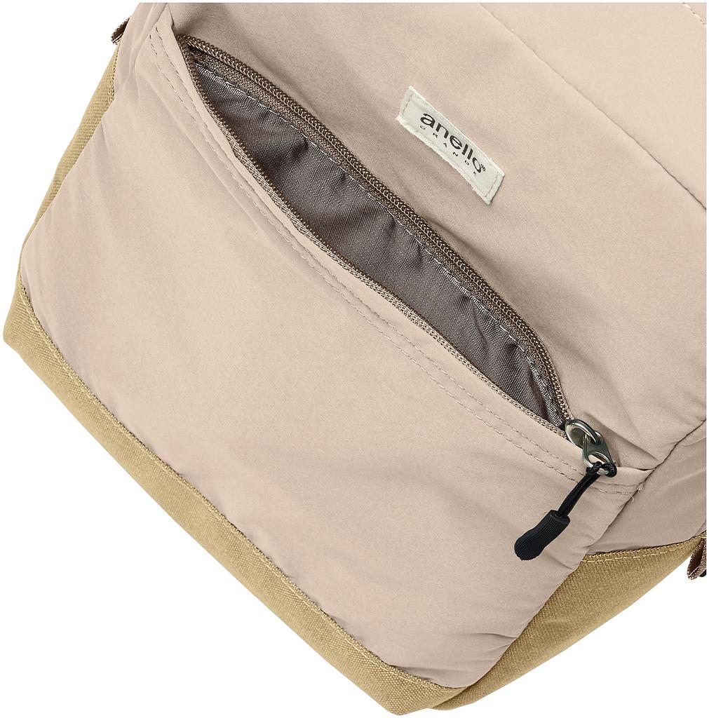 Square Backpack A4 Lightweight Water Repellent Mirror GTM0431 Light Beige [Anello Grande]