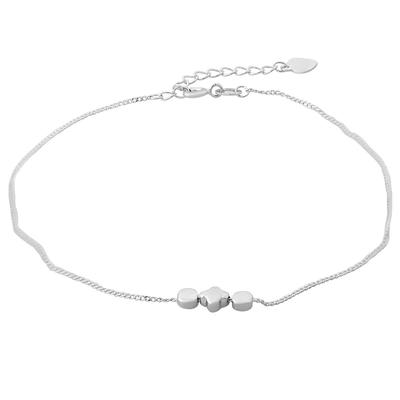 צמיד קרסול כסף ללא אבנים, משקל המוצר 1.95 גרם (2169482)