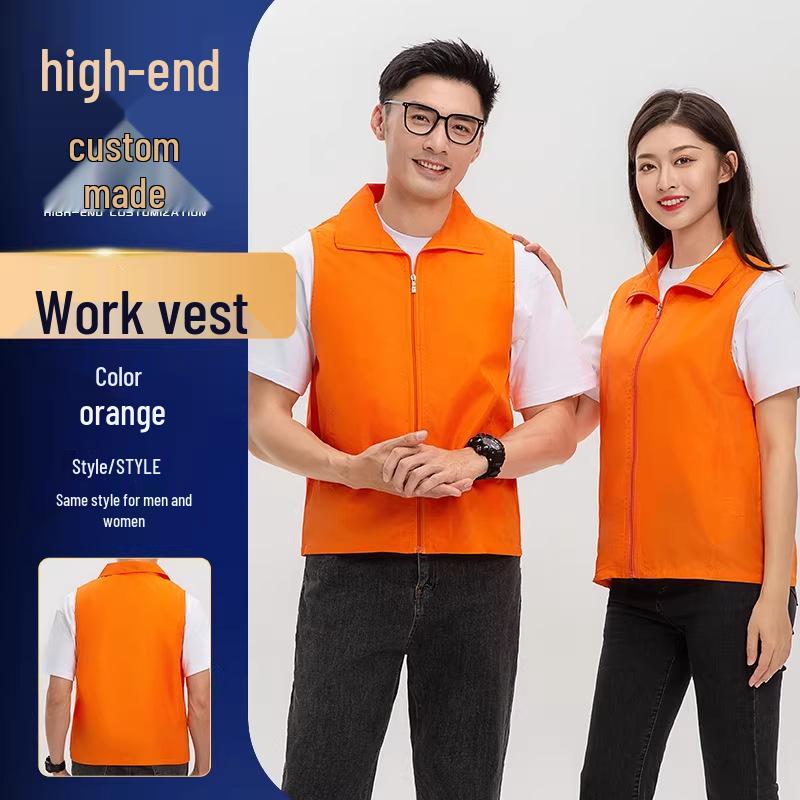 Custom Logo Multi-Pocket Durable Vest for Supermarket, Decoration, and Volunteer Workwear