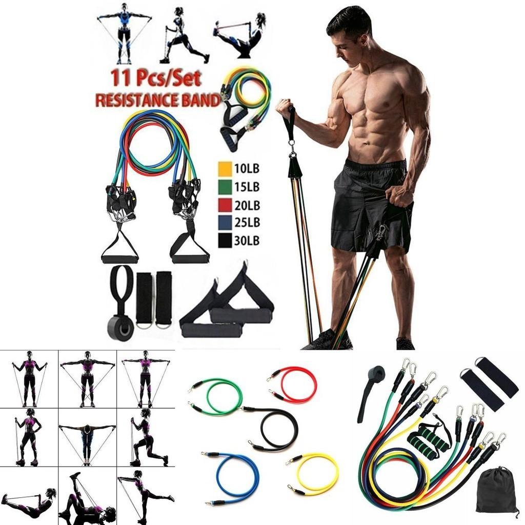 Versatile 11pcs/set Resistance Bands Exercise Rubber Tubes For Home Gym Training