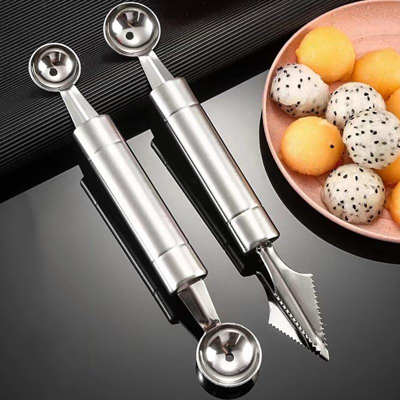 1PC Fruit Shaping Tool Stainless Steel Carving Ball Scooping Gadget Suitable for Watermelon Cantaloupe Reusable Kitchen Prop ZYF