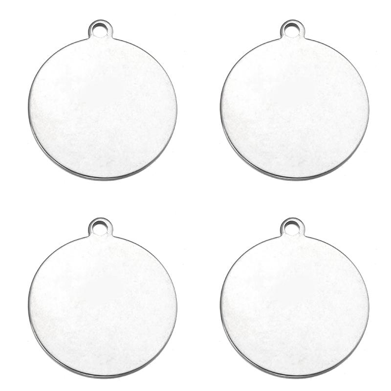 10PCS Stainless Steel Charms for Jewelry Making Coin Disc Charm Round Stamping Blank Tags Setting For Bracelet Pendant Wholesale