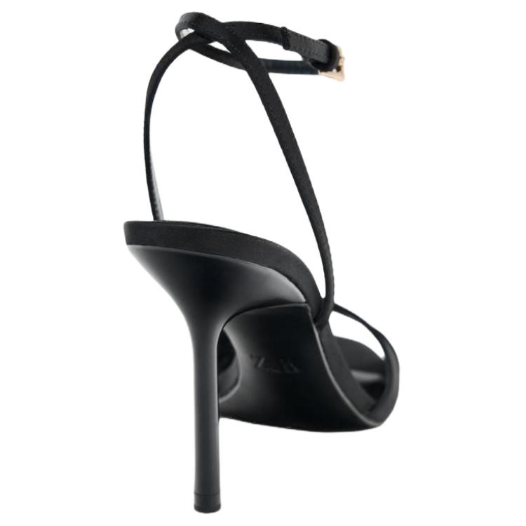 Zara Lightweight Open-Toe High Heel Sandals With Ankle Strap 9cm Women Sandals Black 12310510800
