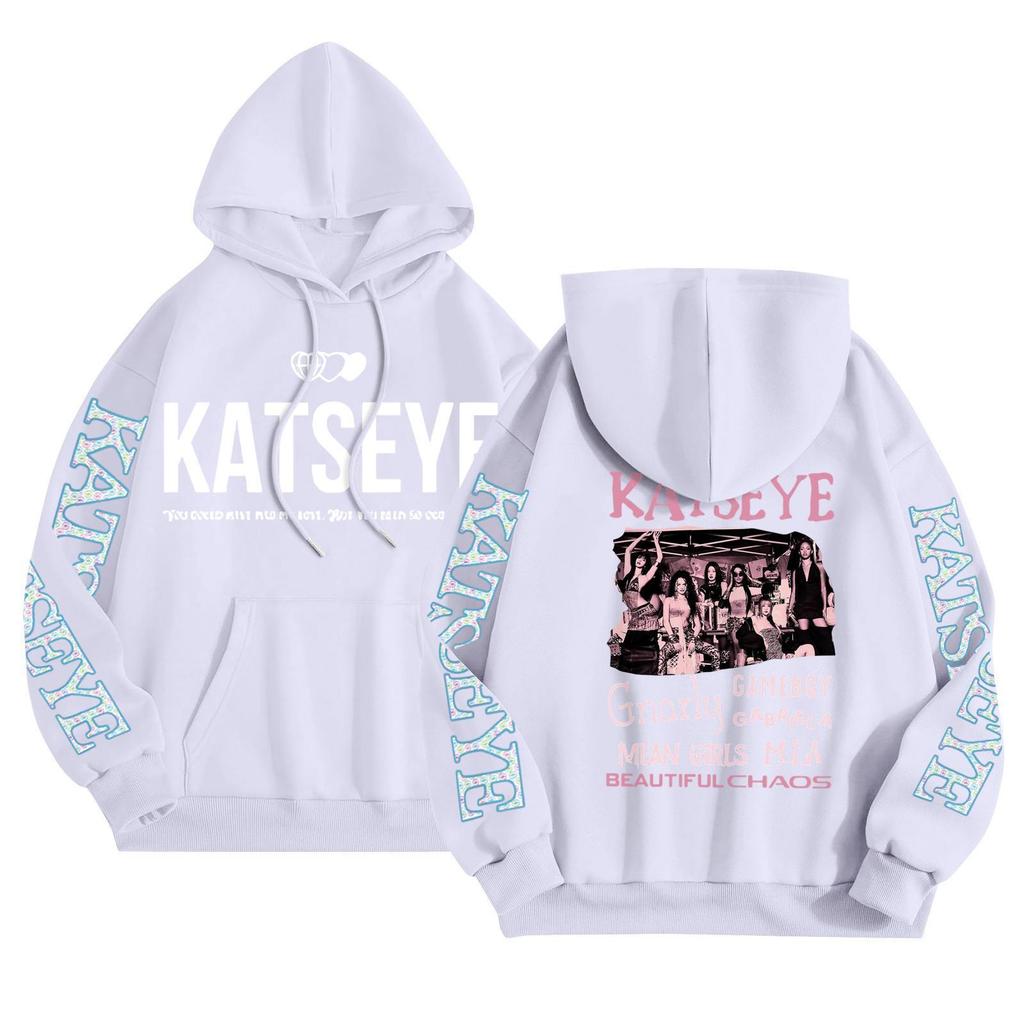 Unisex Mode Leichter Langarm-Pullover mit Taschen Bedruckter Hoodie