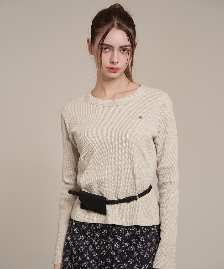Iteoneolmomeonteu Waffle T-Shirt _ Oatmeal