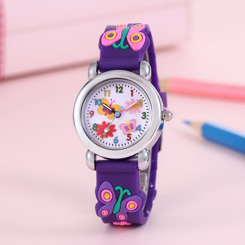 Wasserdichte Cartoon-Quarz-Kinderuhr mit PVC-Armband für Spiel und Schulgebrauch