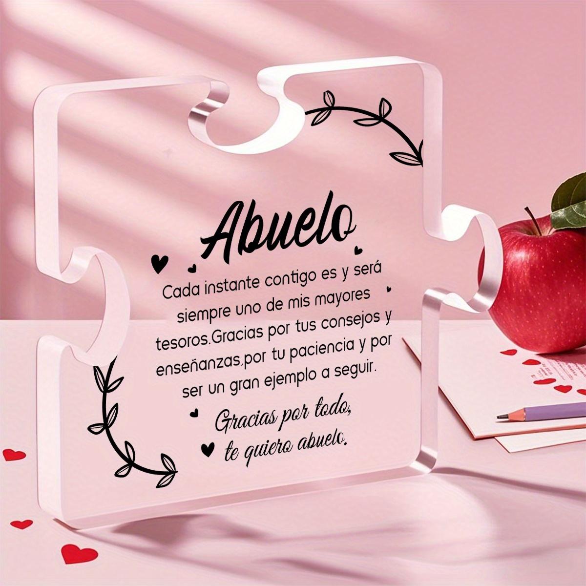 1pc Spanish Grandfather Gift - 2D Acrylic Plaque with Heartfelt Spanish Quote, Perfect for Grandfather S Birthday or Christmas, Tabletop Decor 8.5*10cm