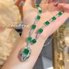 High Jewelry Design Simulation Emerald Snake Necklace Heavy Industry Luxury Inlaid Colored Treasure Sugar Tower Chain Banquet Dress