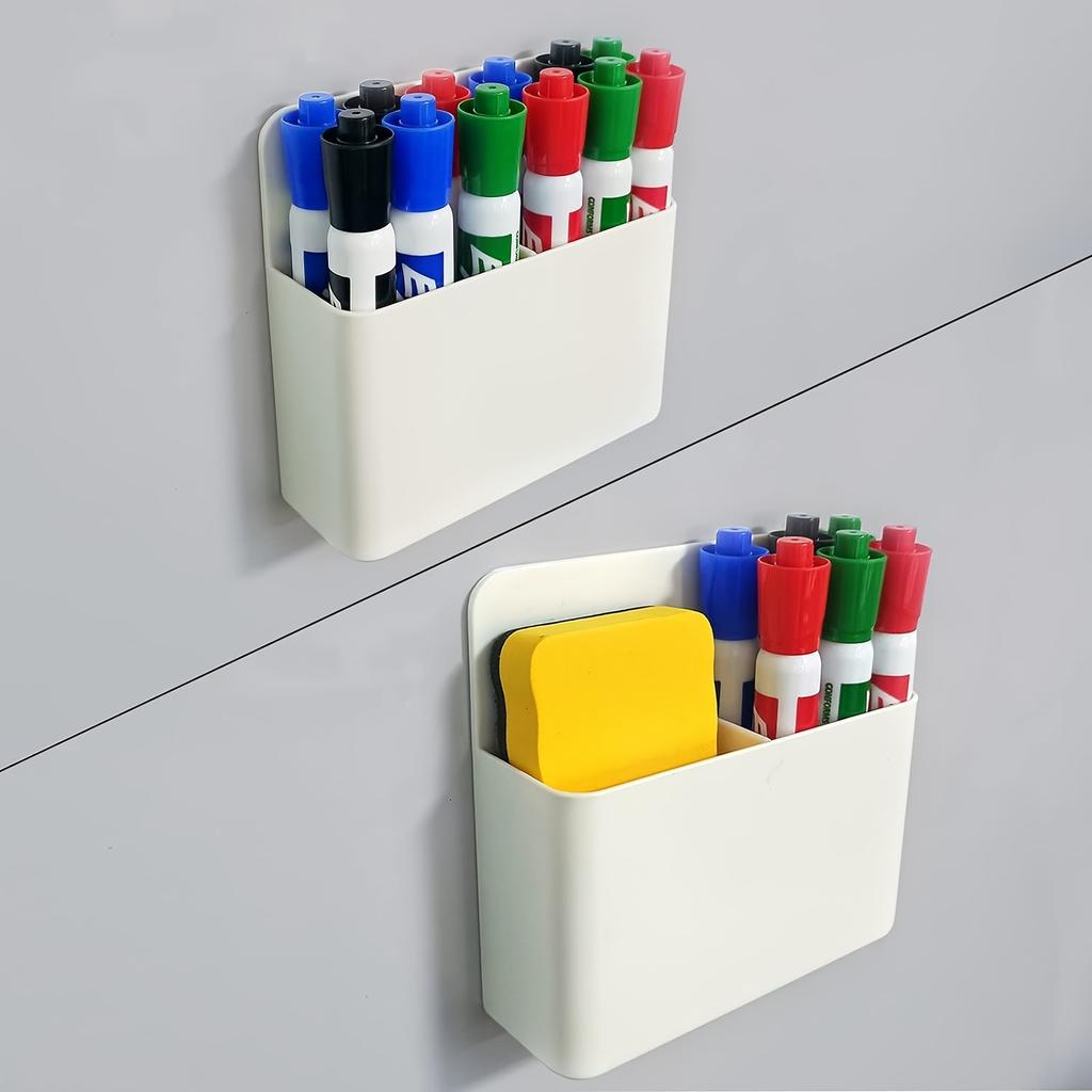 Versatile Magnetic Dry Erase Marker Holders -Convenient Office Supply Organizers for Whiteboards, Fridges and More-Space-Saving