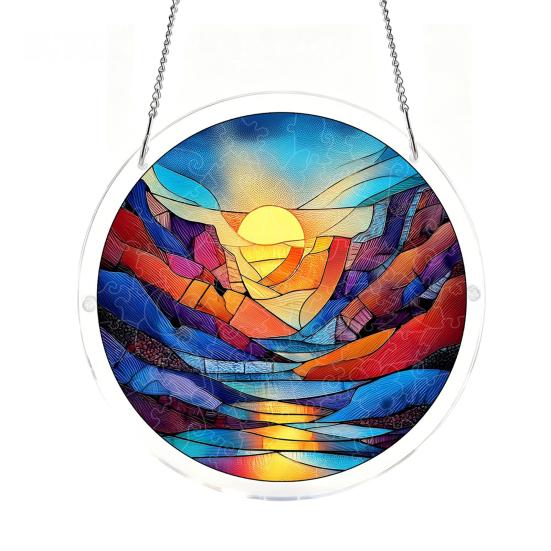 Window Decoration Puzzle Acrylic Suncatcher Colorful Hanging