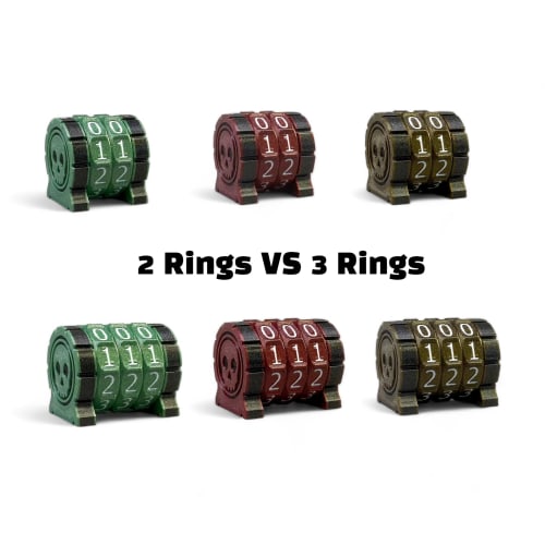 Lixusia Life Counter/Health Tracker for Board Games, TTRPGs, and Card Games, Features a Skull Symbol, MTG Compatible, and Includes 3 Gold Wheels and W