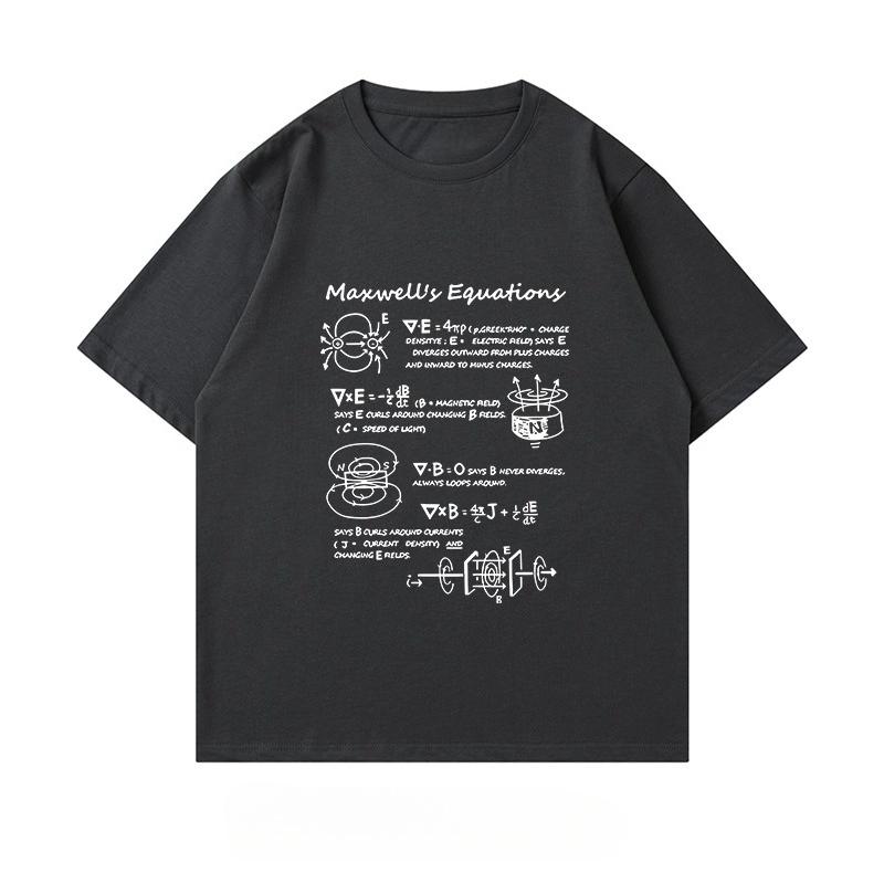 The Latest 2026 Magnetic Formula Pattern Printed Fashionable Casual Shortsleeved Mens and Womens Street Top