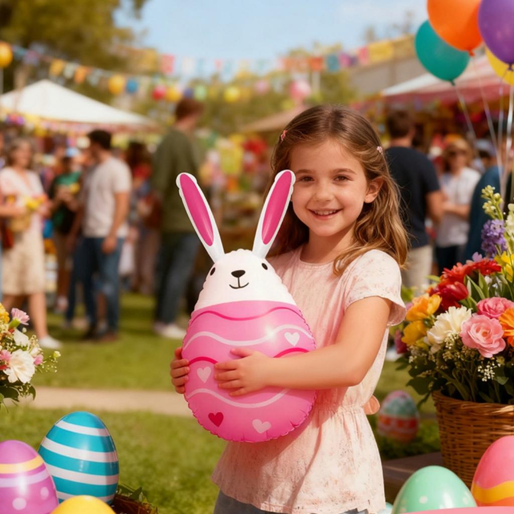 Easter Garden Decoration Giant Inflatable Bunny Egg Decorated Egg Inflatable Bright Easter Bunny Inflatable For Easter Holiday