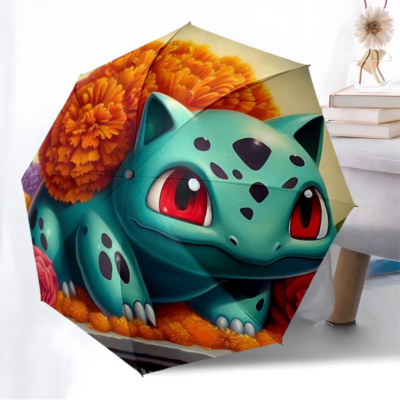 1pc Bulbasaur, Pokémon Automatic Folding Umbrella] Durable Iron Frame & Rod, Portable Folding, Makes a Great Holiday Gift yy251016250