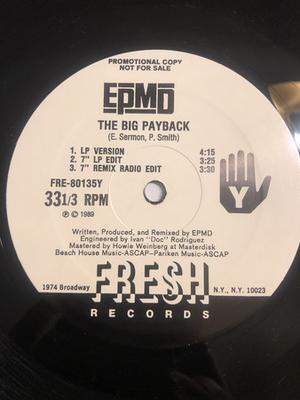 12inch Record EPMD - The Big Payback FRE80135PROMO Fresh Records US Rap & Hip-Hop/R&B Used