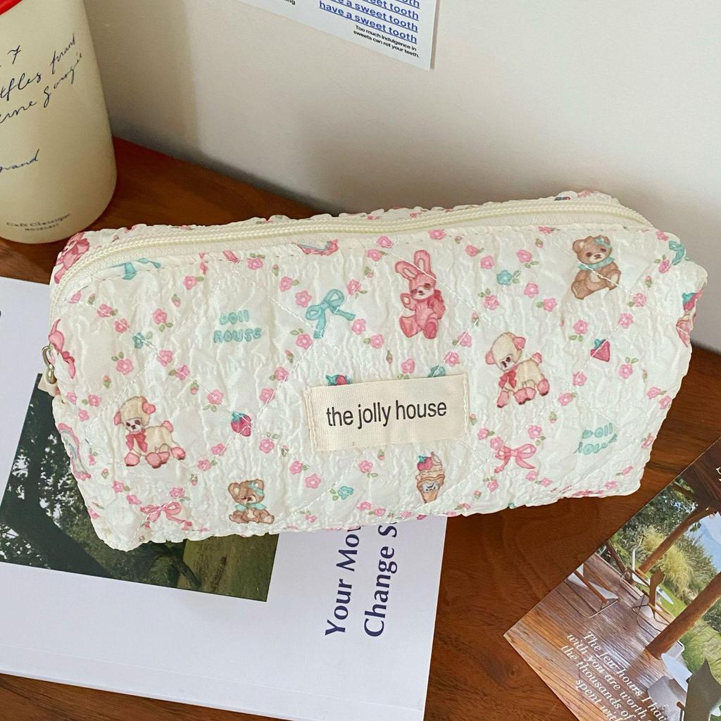 High-Capacity Bubble Cotton Pencil Case for Middle School Girls