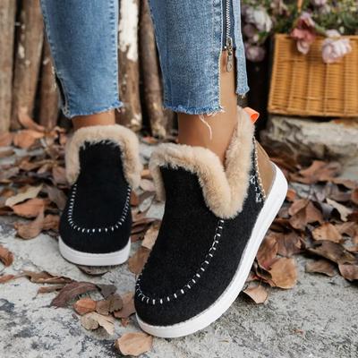 2024 New Women's Shoes Women Winter Boots Fur Shoes for Women Ankle Boots Snow Slip-On Winter Shoes Female Flat Footwear Botas