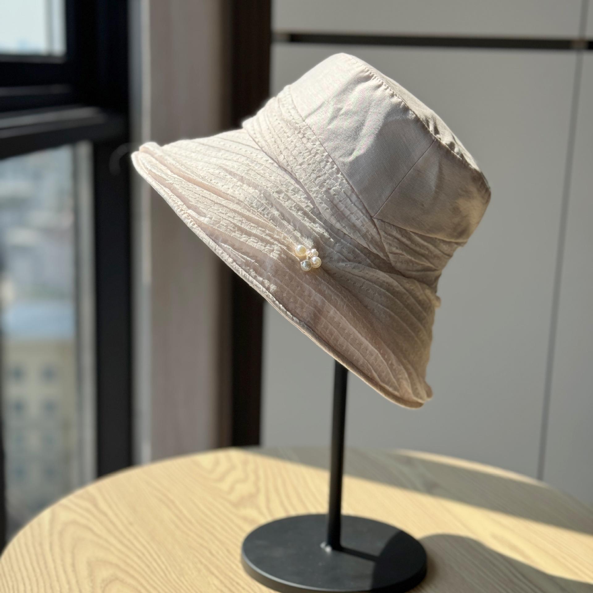 

New Japanese-style elegant, lightweight, breathable sun hat for summer outings, fisherman hat that makes the face look smaller, UV protection sun hat Adult54-60Average Size рожевий