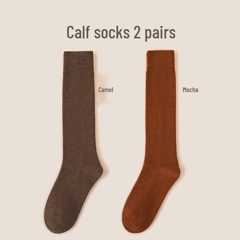 Women's Premium Cotton Mid-Calf & Thigh-High Socks: Versatile for All Seasons, Black