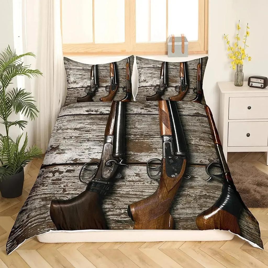 Copripiumino Bandiera Americana Copripiumino Mitragliatrice Queen King Poliestere Copripiumino USA Federazioni Stelle Strisce Set Biancheria da Letto