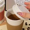 4/1PCS Portable Reusable Coffe Cup Portable Outdoor Travel Mug Heat Insulated Tea Coffee Cup 470ml Hotel Cup With Silicone Lids