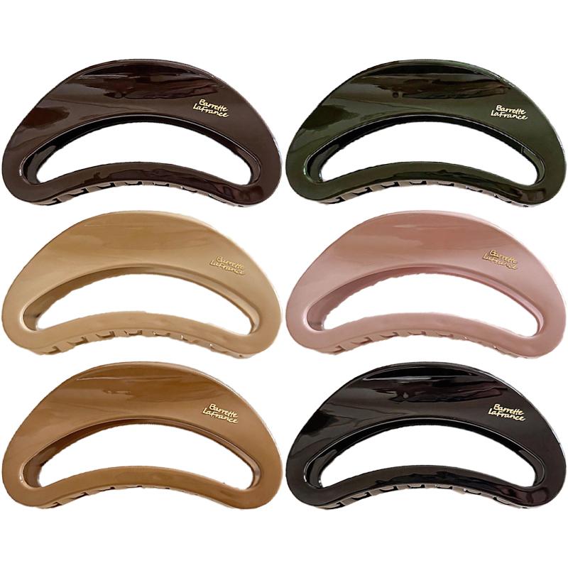Korean New Semi-Circle Solid Color Large Hair Clip High-Quality Vintage Versatile Shark Clip Hair Accessory