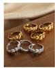 18k Gold Geometric Open Knuckle Ring - Non-Fading Retro Design for Couples