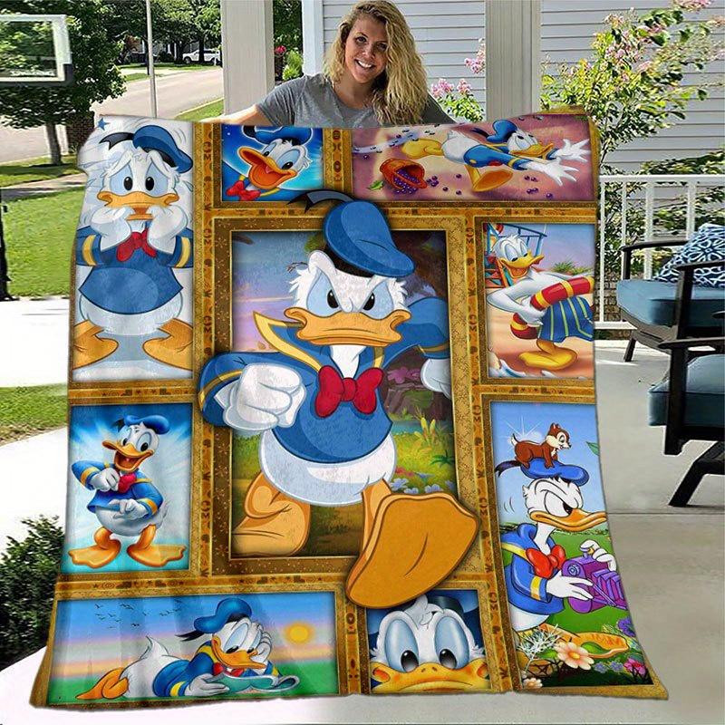 Coperta Paperino Ultra Morbida, Calda, Accogliente Plaid per Soggiorno, Divano, Accessorio da Viaggio per Tutte le Stagioni Personaggio Cartone Animato Carino Decorazione per la Casa